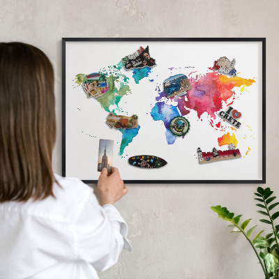 Tableau magnétique encadré de couleur noire Carte des couleurs