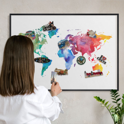 Tableau magnétique encadré de couleur noire Carte des couleurs
