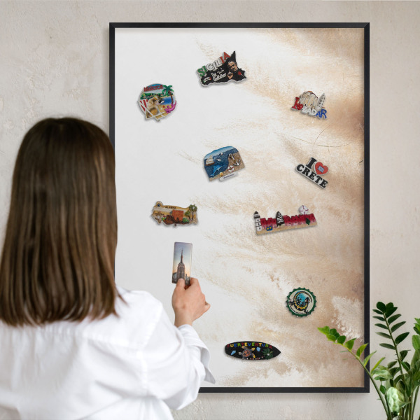 Tableau magnétique encadré de couleur noire Graminées essentielles