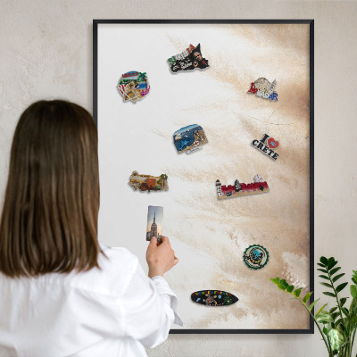 Tableau magnétique encadré de couleur noire Graminées essentielles