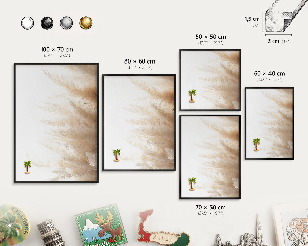 Tableau magnétique encadré de couleur noire Graminées essentielles