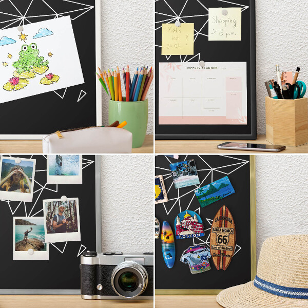 Panneau pour aimants souvenirs cadre noir Carte du monde