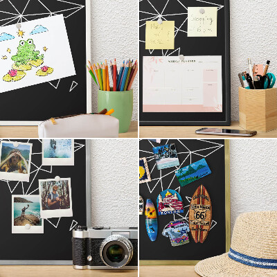 Panneau pour aimants souvenirs cadre noir Carte du monde