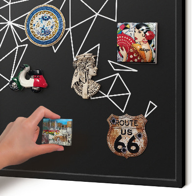 Panneau pour aimants souvenirs cadre noir Carte du monde