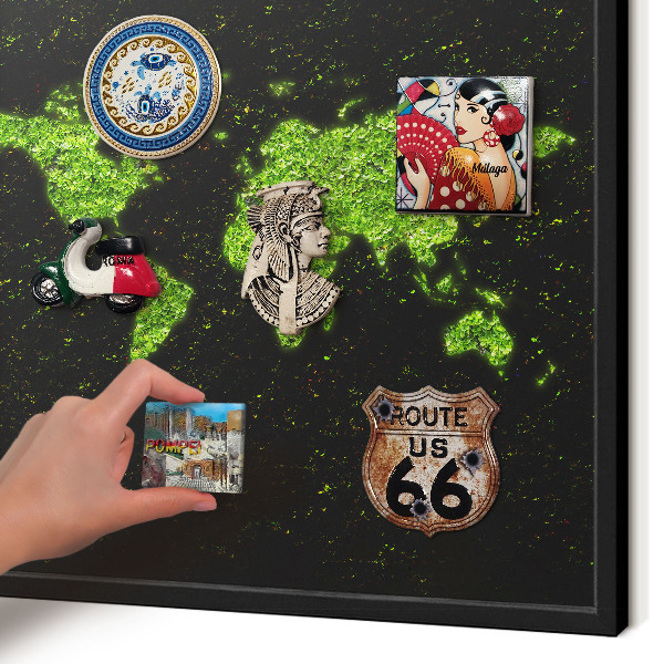 Panneau pour aimants souvenirs cadre noir Carte verte