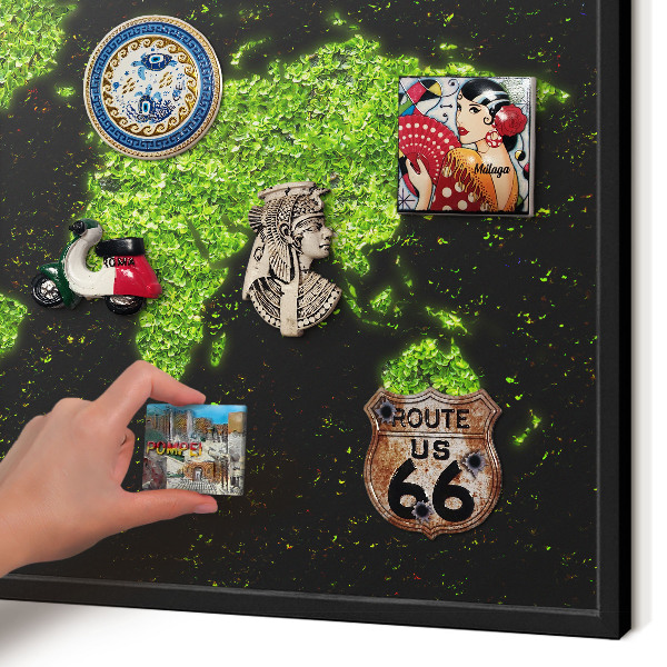 Panneau pour aimants souvenirs cadre noir Carte verte