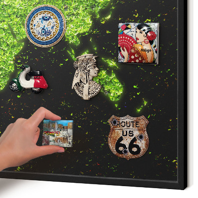 Panneau pour aimants souvenirs cadre noir Carte verte