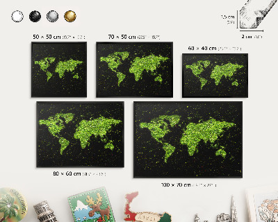Panneau pour aimants souvenirs cadre noir Carte verte