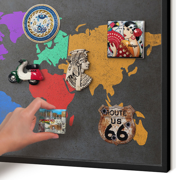 Tableau magnétique encadré de couleur noire Carte des couleurs