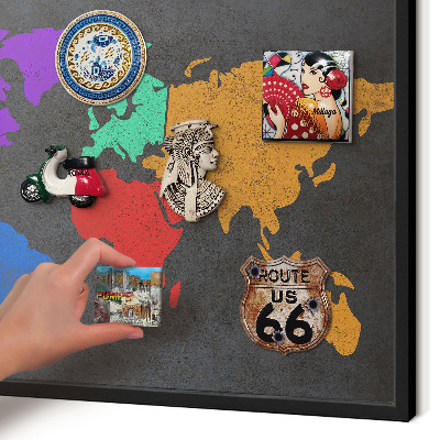 Tableau magnétique encadré de couleur noire Carte des couleurs