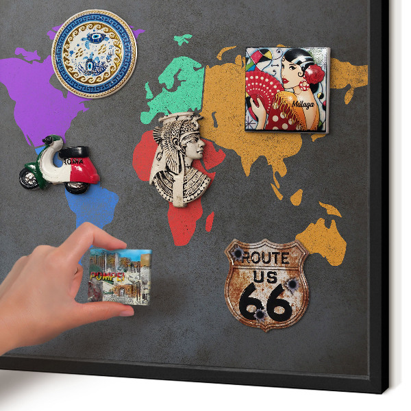 Tableau magnétique encadré de couleur noire Carte des couleurs