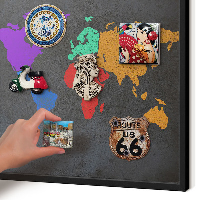 Tableau magnétique encadré de couleur noire Carte des couleurs