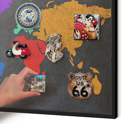 Tableau magnétique encadré de couleur noire Carte des couleurs