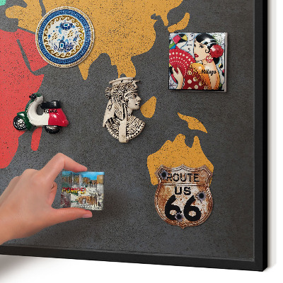 Tableau magnétique encadré de couleur noire Carte des couleurs