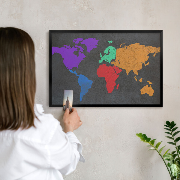 Tableau magnétique encadré de couleur noire Carte des couleurs