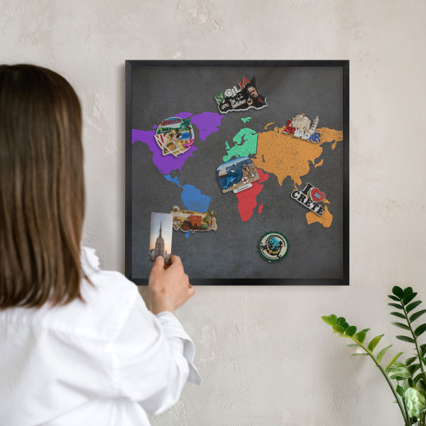 Tableau magnétique encadré de couleur noire Carte des couleurs