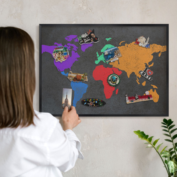 Tableau magnétique encadré de couleur noire Carte des couleurs