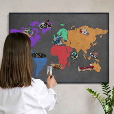 Tableau magnétique encadré de couleur noire Carte des couleurs