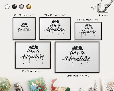 Panneau pour aimants souvenirs cadre noir L'aventure vous attend