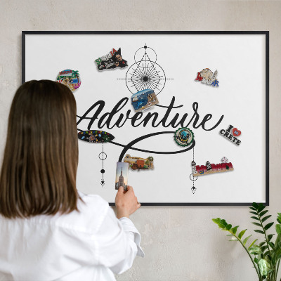 Panneau pour aimants souvenirs cadre noir Aventure typographique
