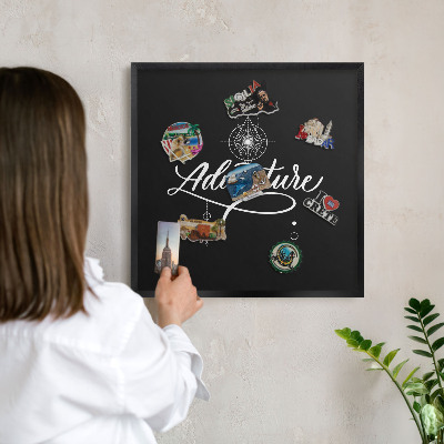 Tableau magnétique encadré de couleur noire Inspiration de voyage