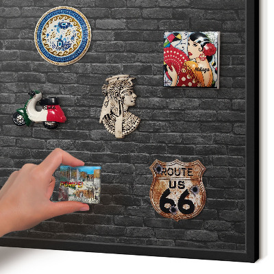 Panneau pour aimants souvenirs cadre noir Mur de briques