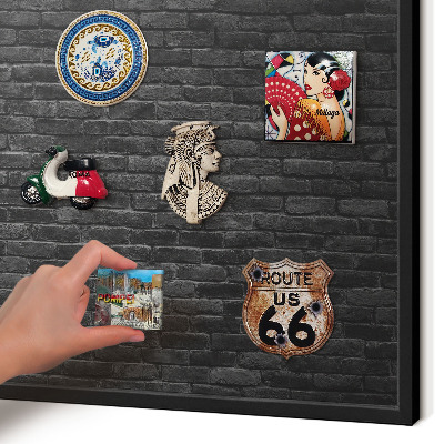 Panneau pour aimants souvenirs cadre noir Mur de briques
