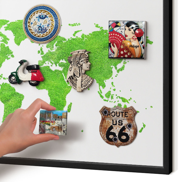 Panneau pour aimants souvenirs cadre noir Carte verte