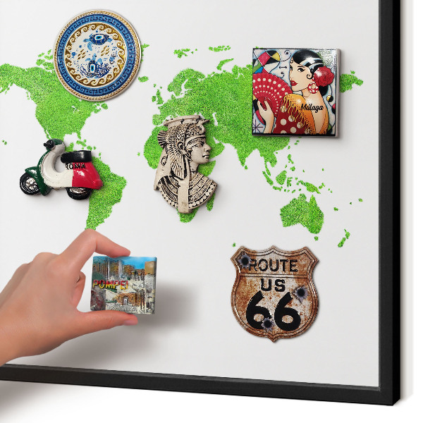 Panneau pour aimants souvenirs cadre noir Carte verte
