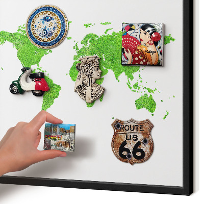 Panneau pour aimants souvenirs cadre noir Carte verte