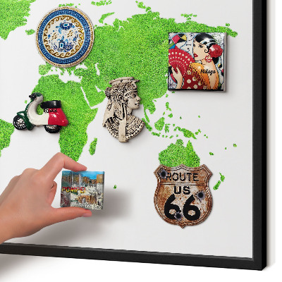 Panneau pour aimants souvenirs cadre noir Carte verte