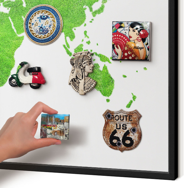 Panneau pour aimants souvenirs cadre noir Carte verte