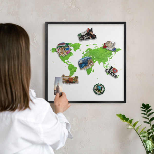 Panneau pour aimants souvenirs cadre noir Carte verte