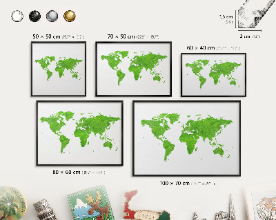 Panneau pour aimants souvenirs cadre noir Carte verte