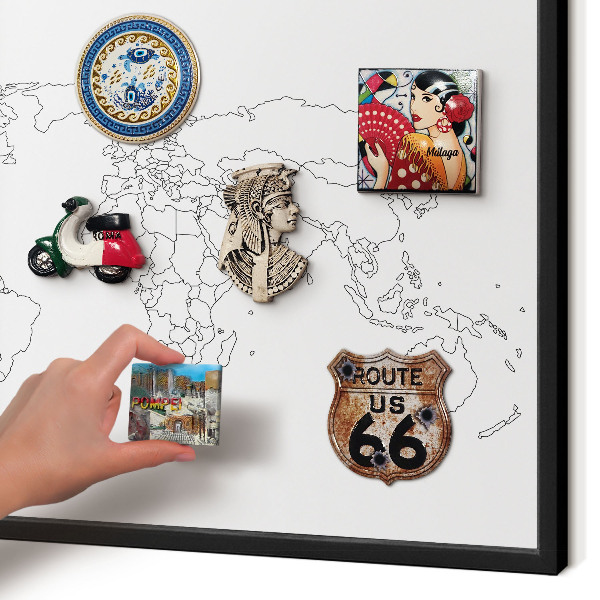 Panneau pour aimants souvenirs cadre noir Carte des courbes de niveau