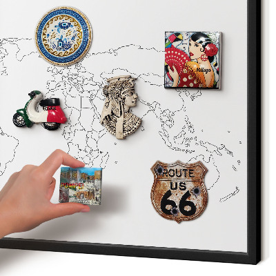 Panneau pour aimants souvenirs cadre noir Carte des courbes de niveau