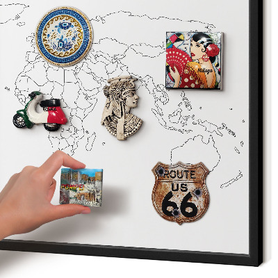 Panneau pour aimants souvenirs cadre noir Carte des courbes de niveau