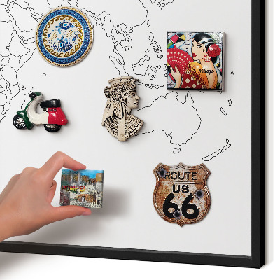 Panneau pour aimants souvenirs cadre noir Carte des courbes de niveau