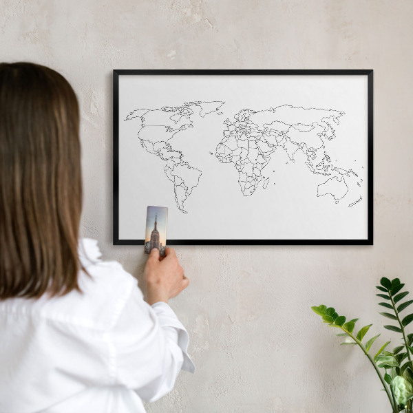 Panneau pour aimants souvenirs cadre noir Carte des courbes de niveau