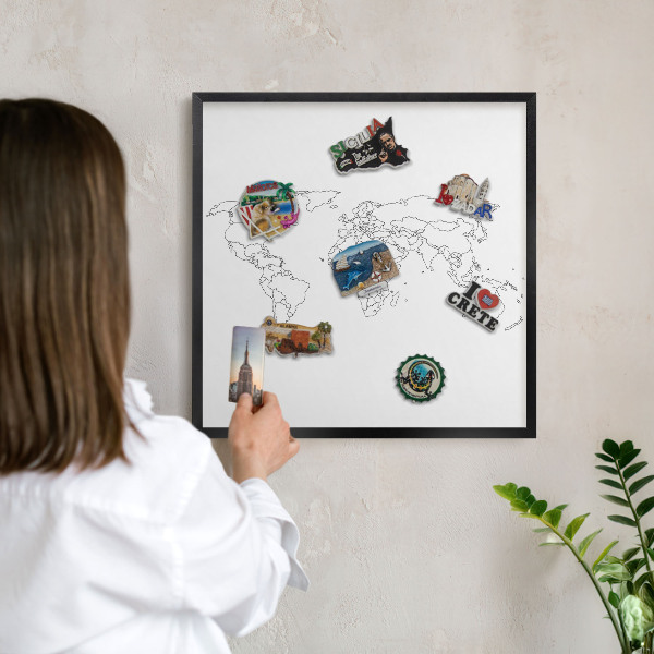Panneau pour aimants souvenirs cadre noir Carte des courbes de niveau