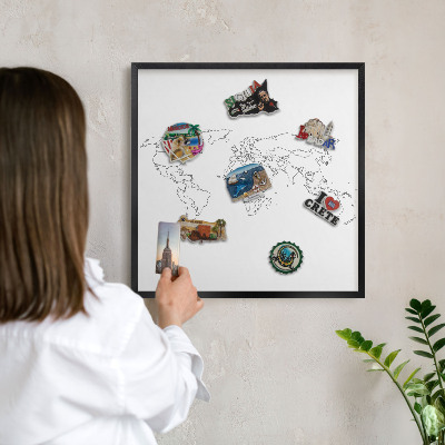 Panneau pour aimants souvenirs cadre noir Carte des courbes de niveau