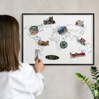 Panneau pour aimants souvenirs cadre noir Carte des courbes de niveau