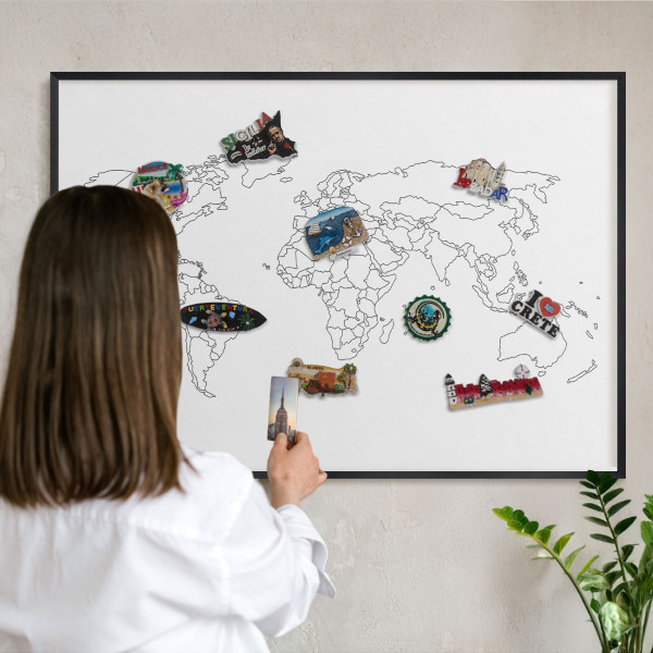 Panneau pour aimants souvenirs cadre noir Carte des courbes de niveau