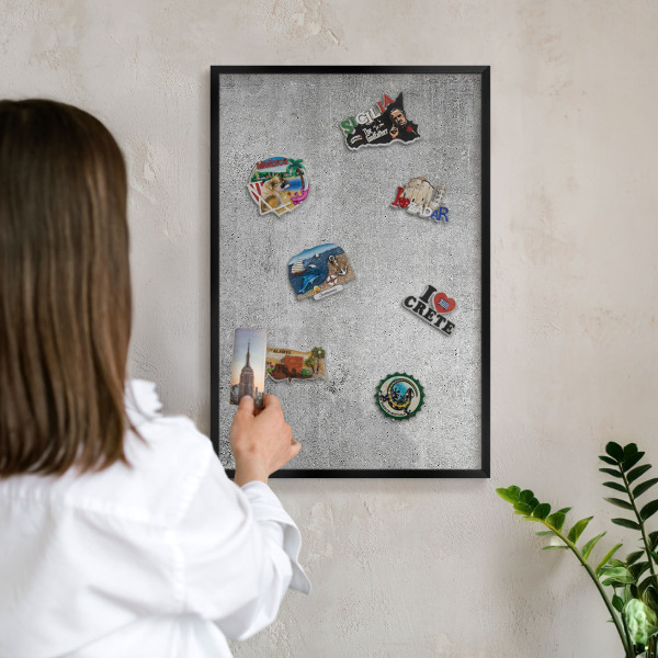 Tableau magnétique encadré de couleur noire Modèle concret