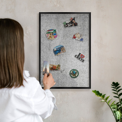 Tableau magnétique encadré de couleur noire Modèle concret