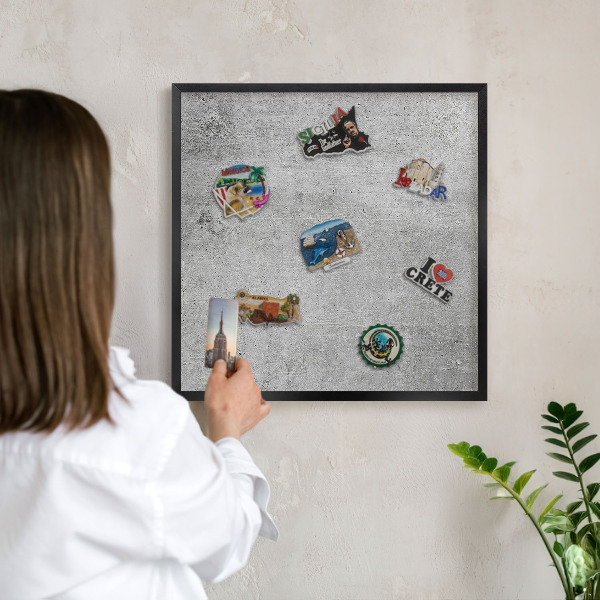 Tableau magnétique encadré de couleur noire Modèle concret