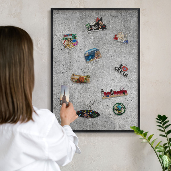 Tableau magnétique encadré de couleur noire Modèle concret