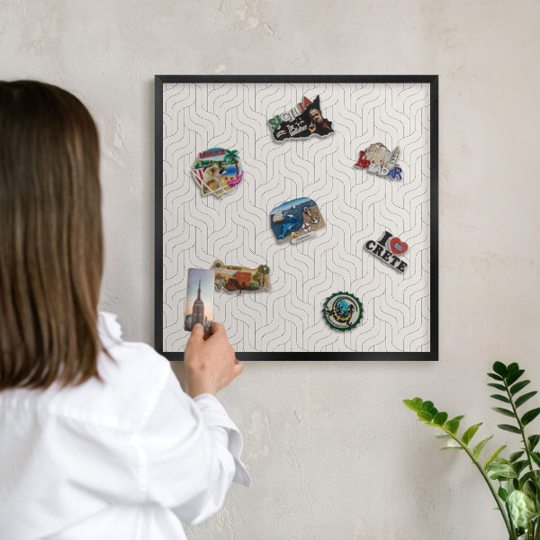 Tableau magnétique encadré de couleur noire Douces vagues