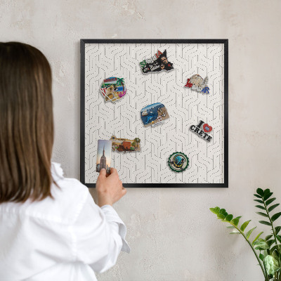 Tableau magnétique encadré de couleur noire Douces vagues