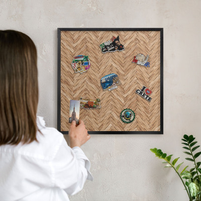 Panneau pour aimants souvenirs cadre noir Motif à chevrons